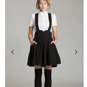 L'ecole des Femmes Suspender Skirt with Pockets